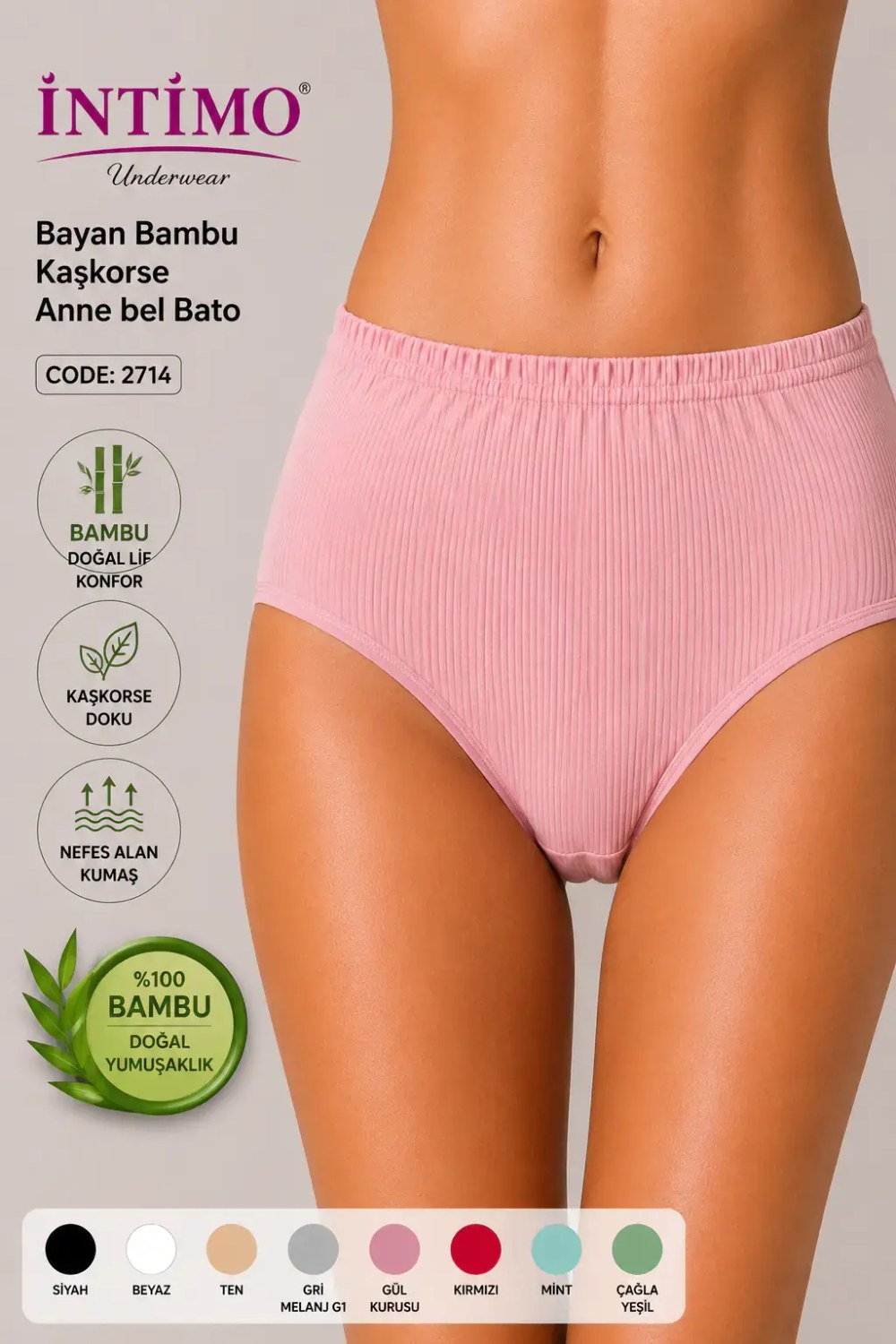 İntimo 2714 Bambu Kaşkorse Anne Bel Bato ASORTİ