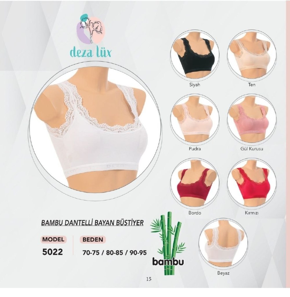 Dondeza 5022 Bambu Dantelli Bayan Büstiyer BEYAZ