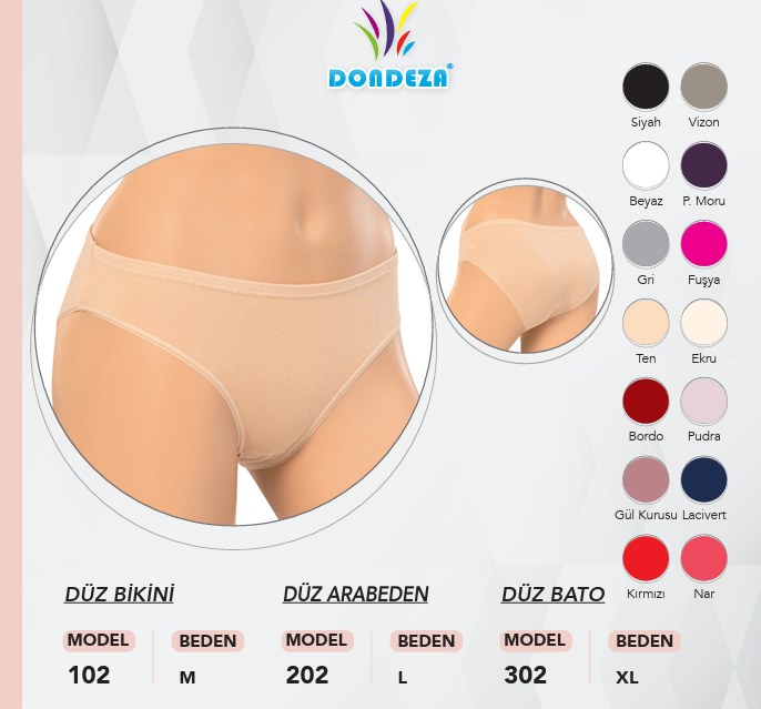 Dondeza 102 M Beden Düz Bikini PUDRA
