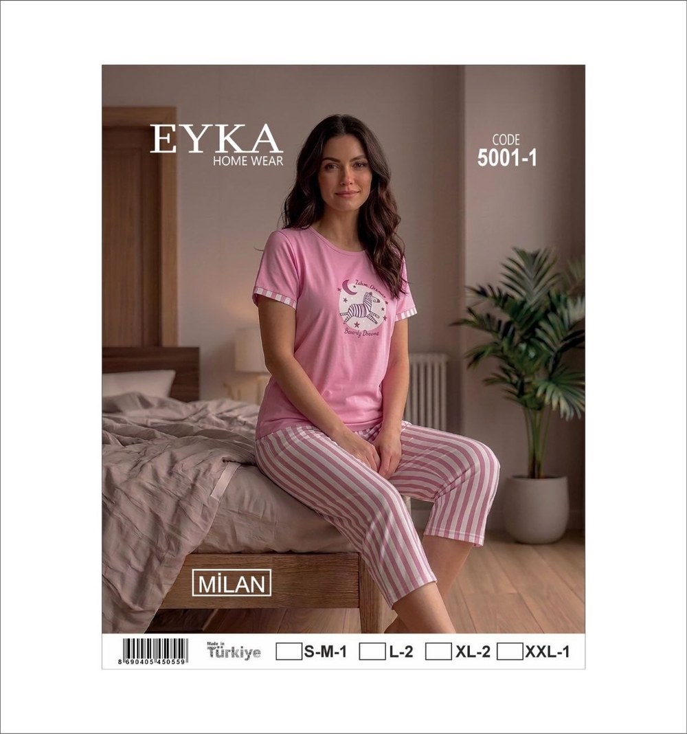 Eyka 5001 Yarım Kollu Pijama Takımı KOD 2