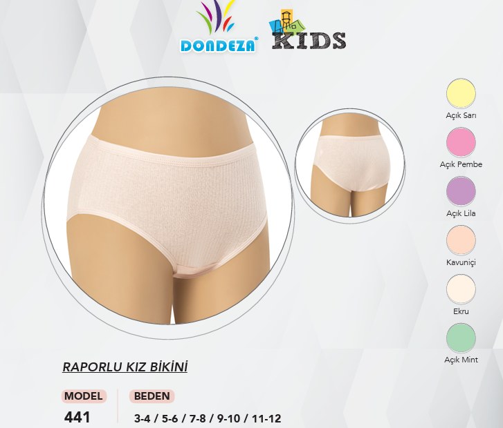 Dondeza 441 Raporlu Esnek Kumaş Kız Bikini