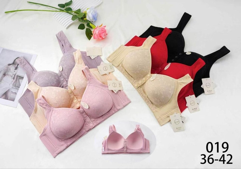Ö.m.f 019 Düğmeli Çıtçıtlı Balensiz Sütyen GÜL KURUSU