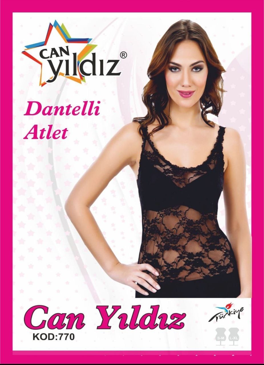 Can Yıldızı 770 Dantelli Atlet SİYAH