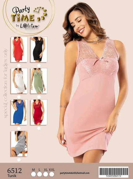 Part Time 6512 Penye Dantelli Tunik SİYAH