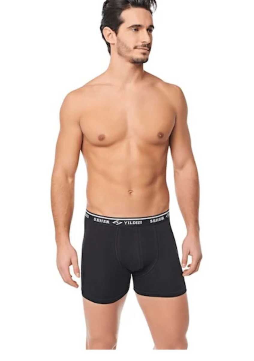 Seher Yıldızı 0060 Erkek Likralı Boxer SİYAH