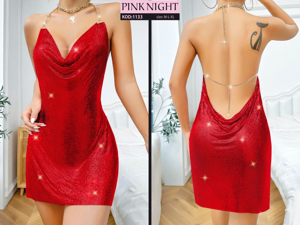 Pink Nıght Simli Fantazi Takım + KOD-5