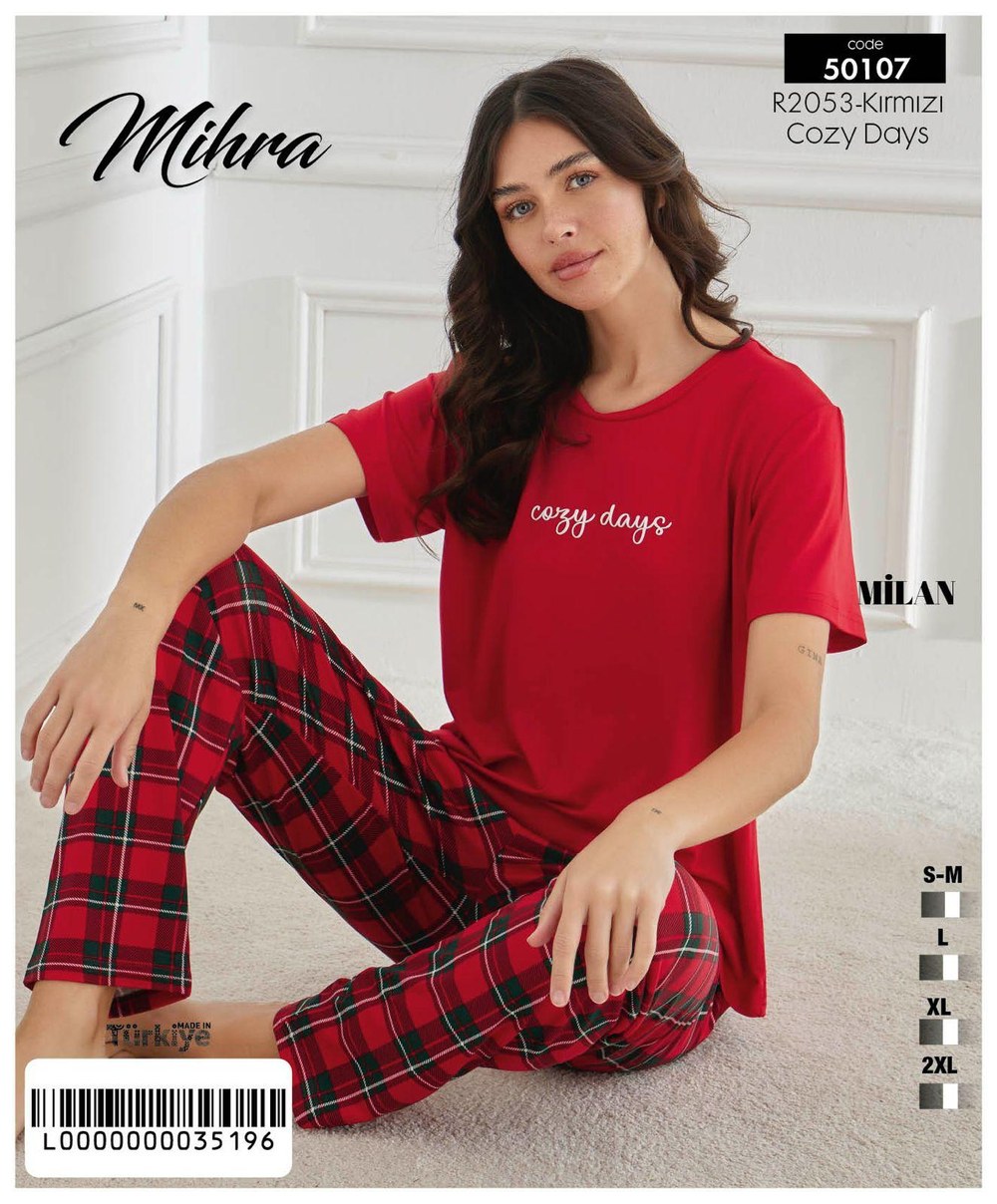 Mihra 50107 Milan Kısa Kollu Bayan Pijama Takım KOD-4