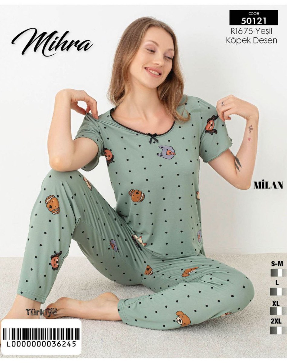 Mihra 50121 Milan Kısa Kollu Bayan Pijama Takım KOD-3