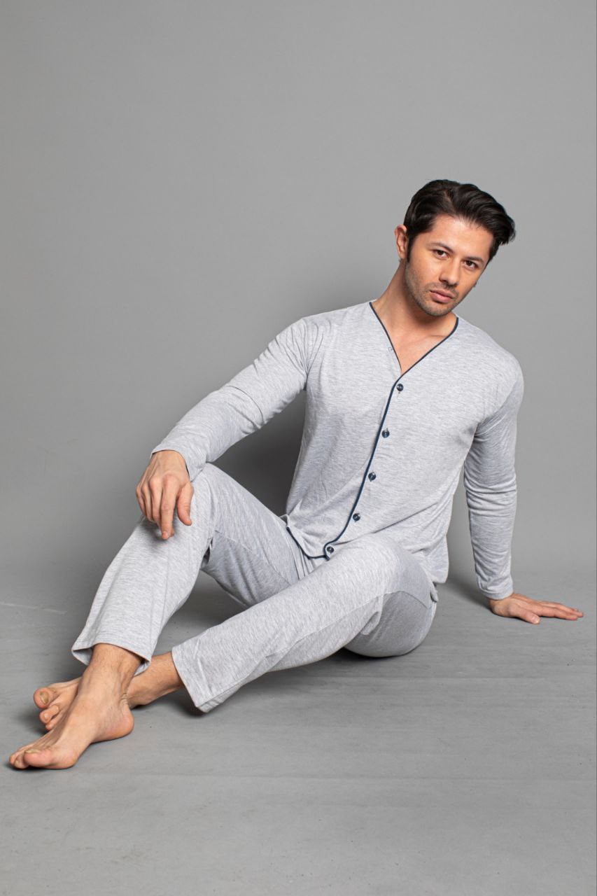 Işılay 16705 Süprem Düğmeli Uzun Kol Erkek Pijama Takım KOD-2