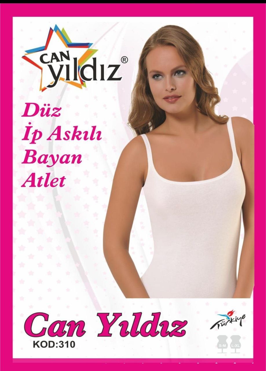 Can Yıldızı 310 Düz İp Askılı Bayan Atlet BEYAZ