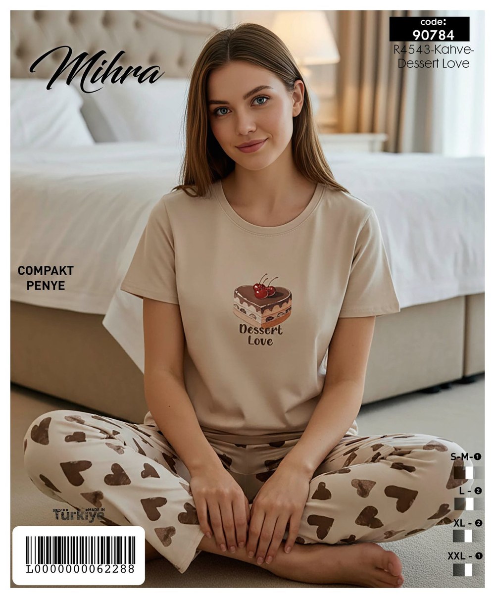 Mihra 90784 Compakt Penye Kısa Kol Pijama Takım KOD-1