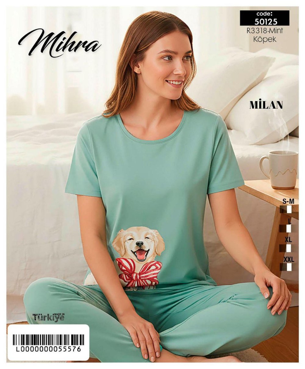 Mihra 50125 Milan Kısa Kollu Bayan Pijama Takım KOD-1