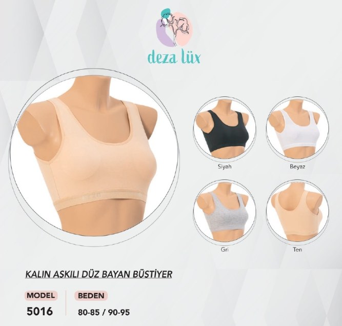 Dondeza 5016 Bayan Kalın Askılı Pedli Büstiyer TEN