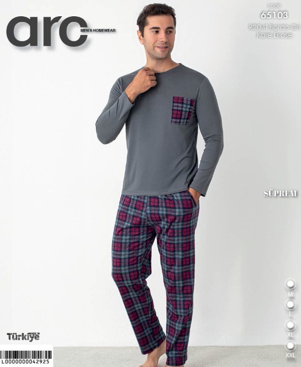 Arc 65103 Süprem Erkek Cep Detaylı Pijama Takım KOD-2
