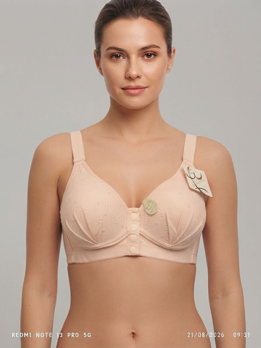 Ö.m.f 022 Düğmeli Çıtçıtlı Balensiz Sütyen TEN
