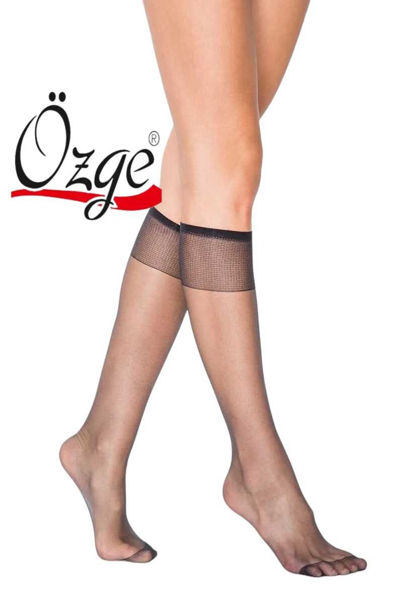 Özge 15 Den Parlak Fit Dizaltı Çorap SİYAH