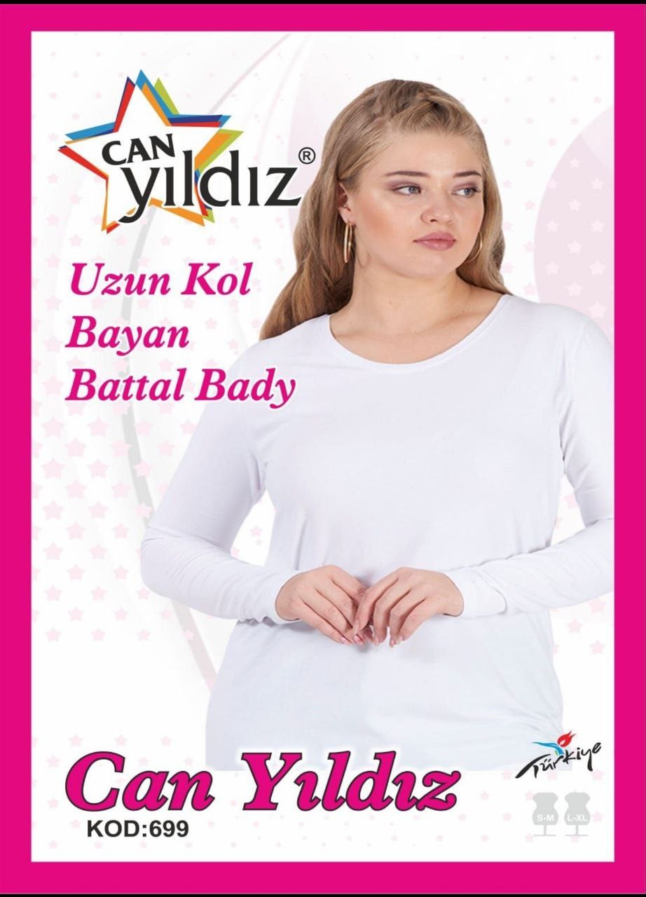 Can Yıldızı 699 Uzun Kol Bayan Battal Bady SİYAH