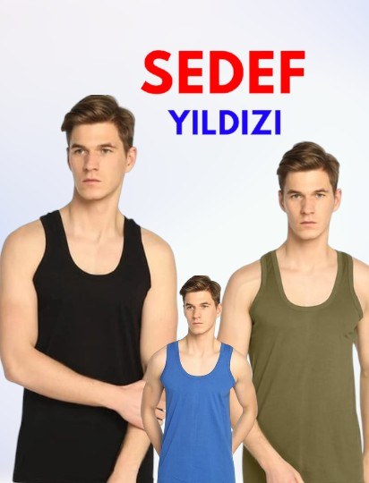 Sedef 1007 Penye Erkek Atlet Renkli SİYAH
