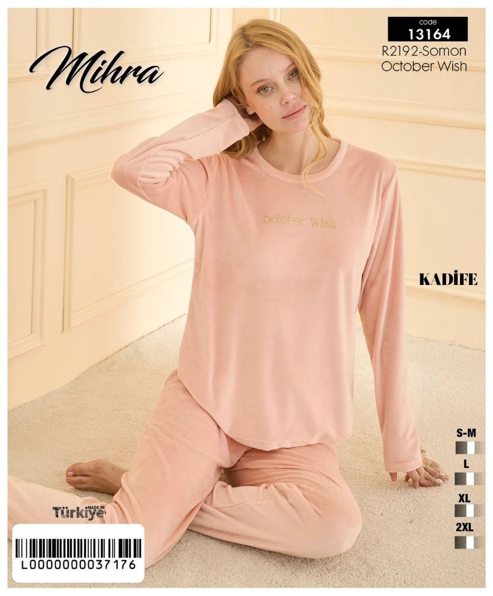 Mihra Fıransız Kadife Pijama Takımı 13164 + GRİ