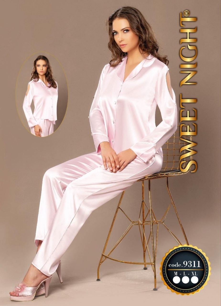 Sweet Nıght 9311 Saten Düğmeli Pijama Takım KOD-5