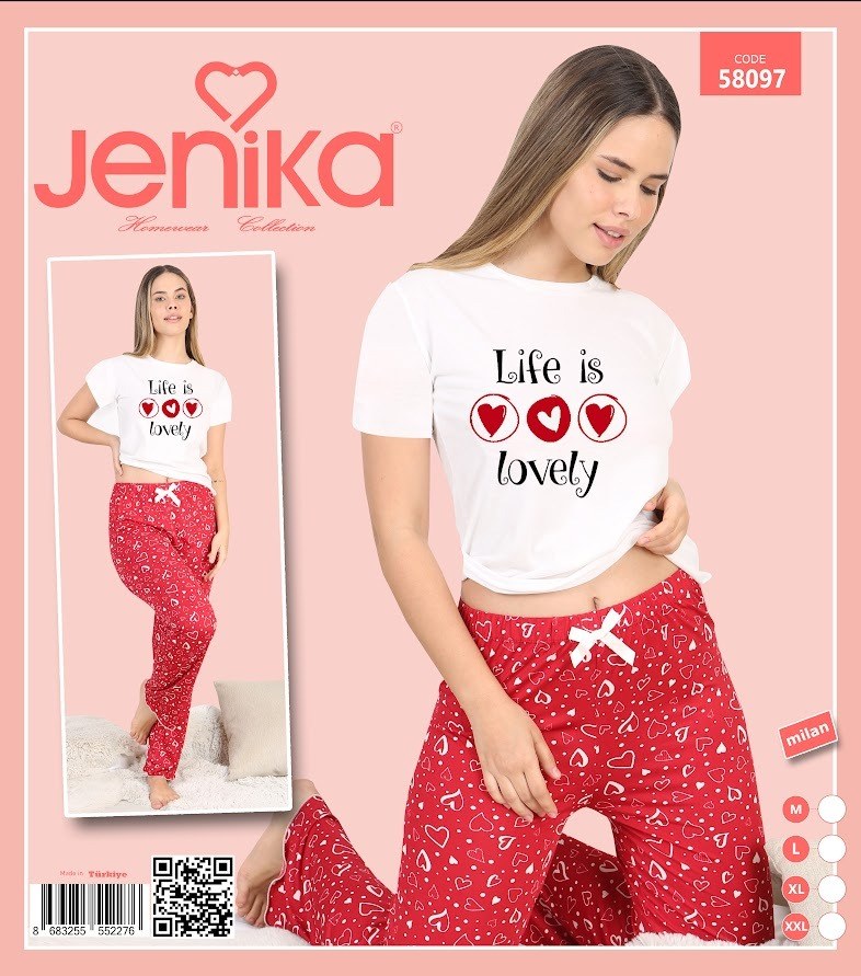 Jenika Milan Kısakol Kadın Pijama Takımı KOD-2