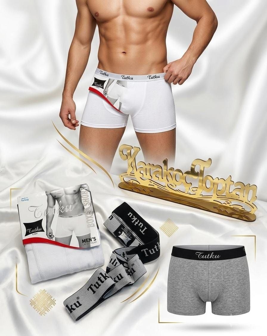 Tutku 0400 Erkek Elestan Spor Boxer BEYAZ