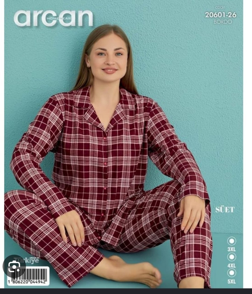 Arcan 20601 Süet Bayan Battal Pijama Takımı KOD-2