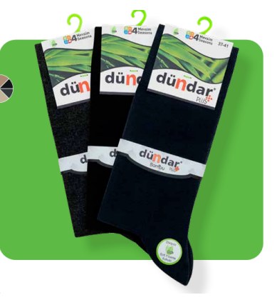 Dündar 4780 Erkek Bambu 4 Mevsm Çorab 37/41 Garson ASORTİ
