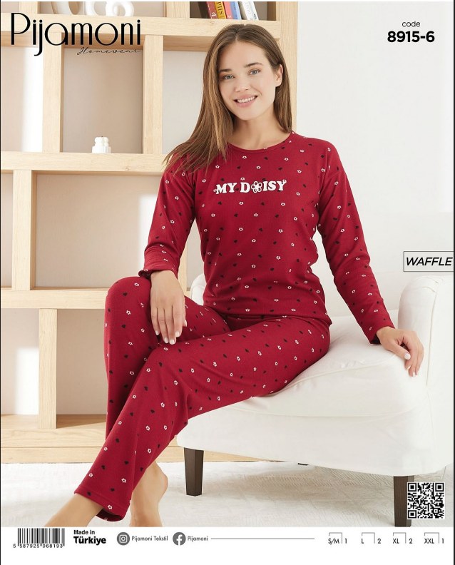Pijamoni 8915 Waffel Bayan Pijama Takımı KOD-2