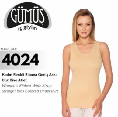 Gümüş 4024 Bayan Kalın Askılı Düz Atlet KIRMIZI