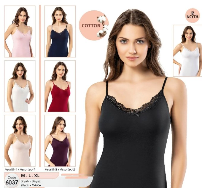 Kota 6037 İp Askılı Bayan Atlet ASORTİ