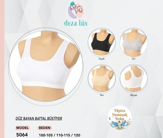 Dondeza 5064 Kalın Askılı Pedli Büstiyer SİYAH