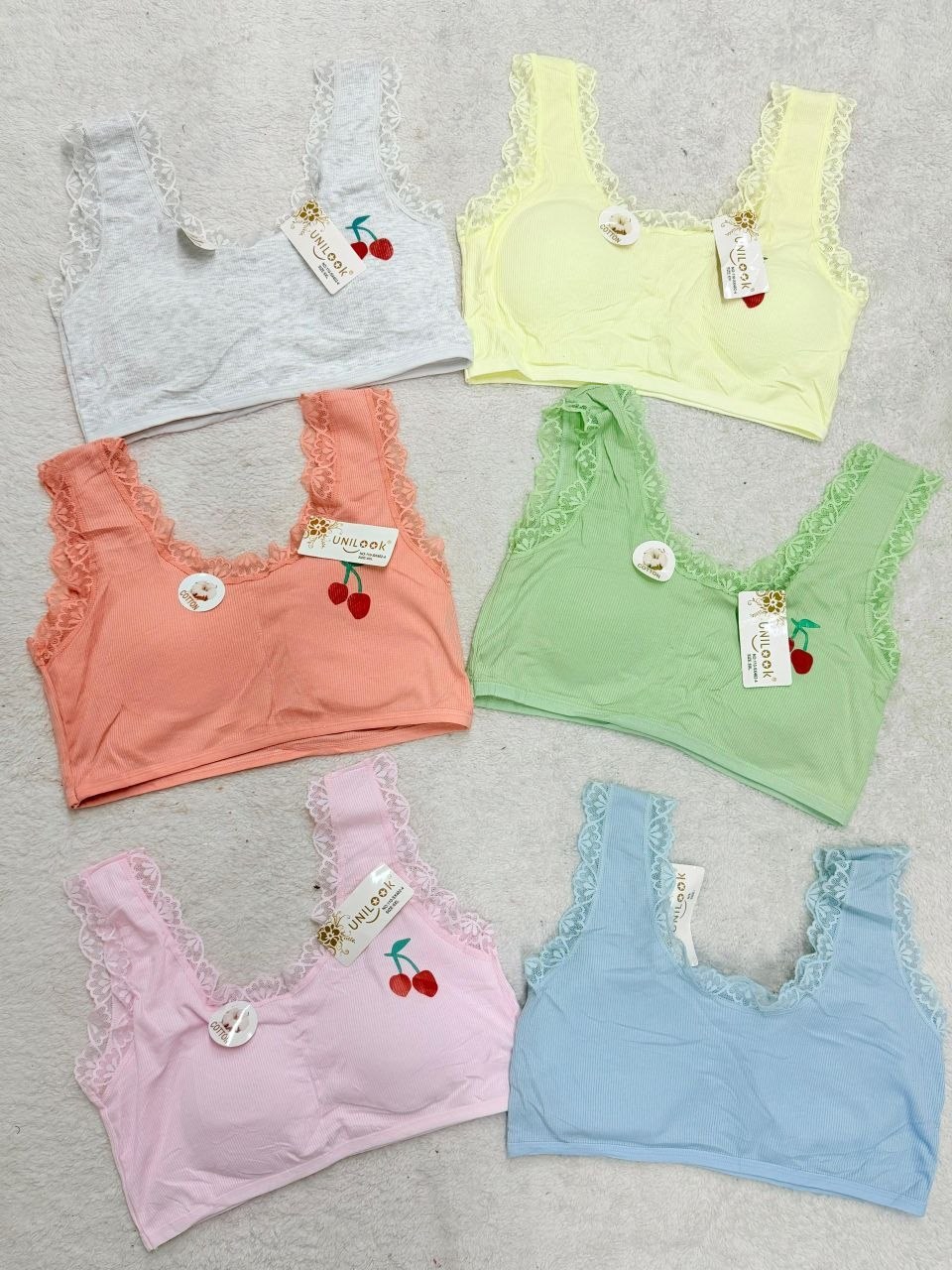İthal Cotton Dantelli Pedli Büstiyer KOD-5