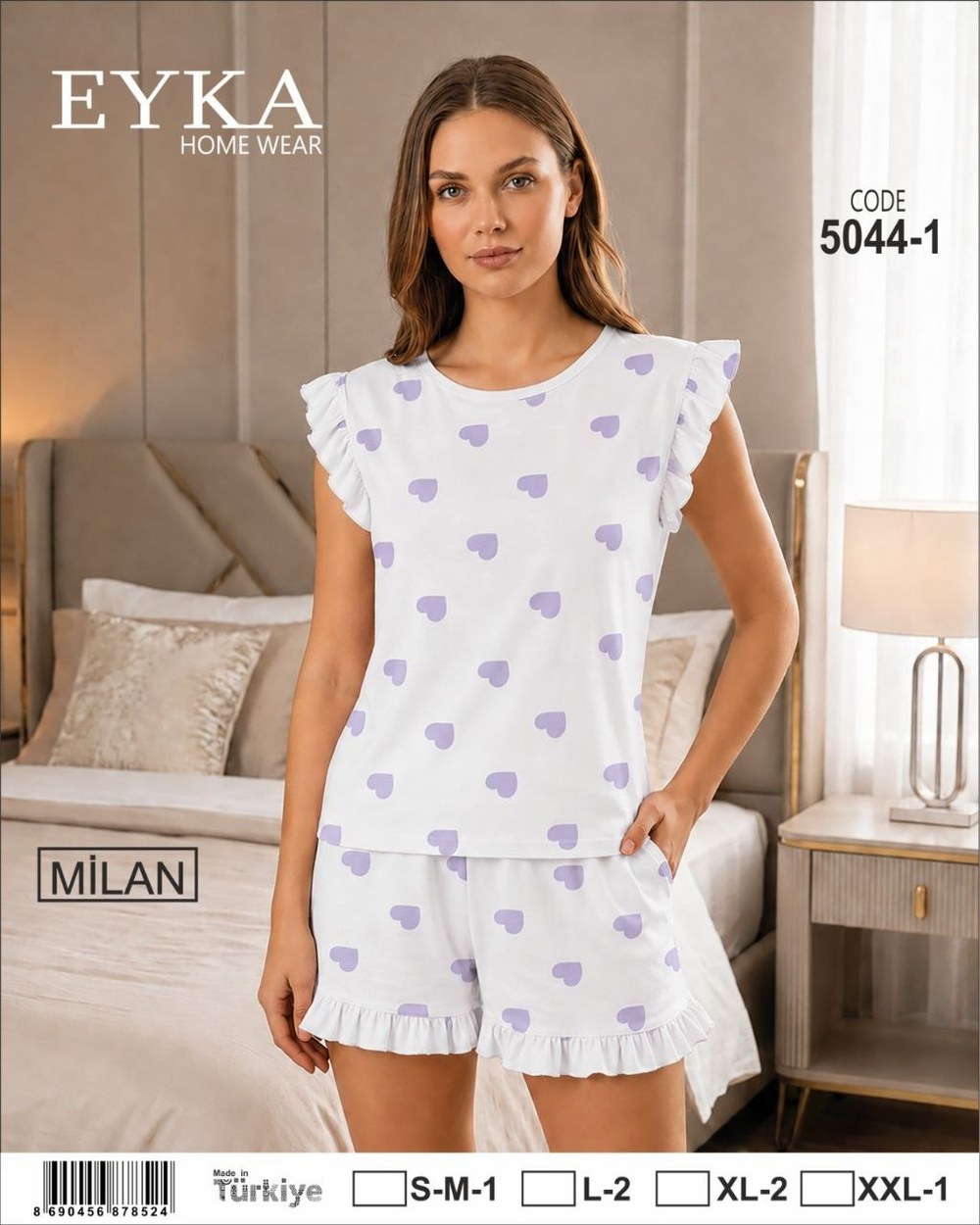 Eyka 5044 Milan Sıfır Kol Bayan Şortlu Takım KOD-1