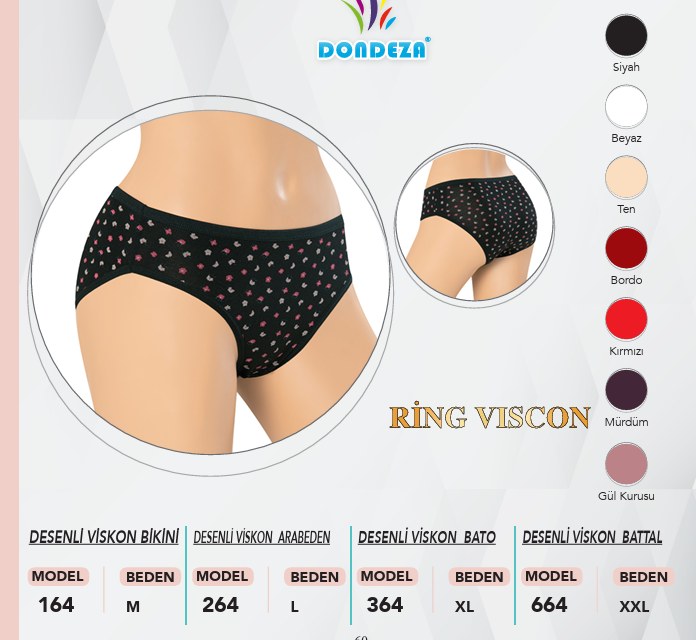 Dondeza 164 M Beden Desenli Bayan Bikini KOD-2