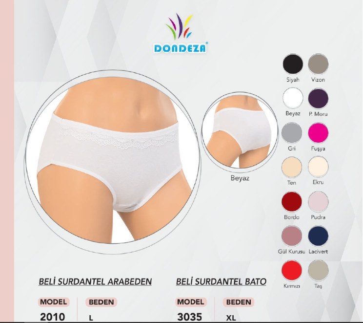 Dondeza 2010 L Beden Ara Bato Dantel Detay FUŞE PEMBE