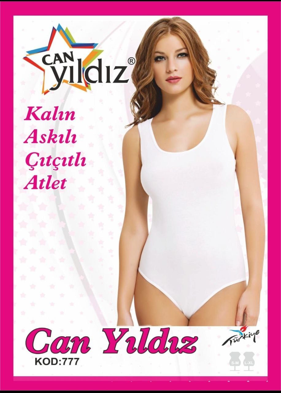 Can Yıldızı 777 Kalın Askılı Çıtçıtlı Atlet SİYAH