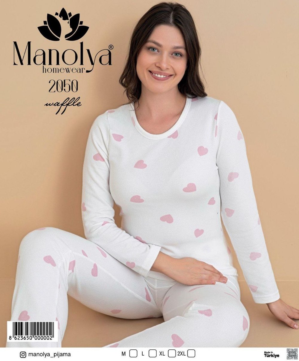 Manolya 2050 Waffel Bayan Pijama Takım KOD-1