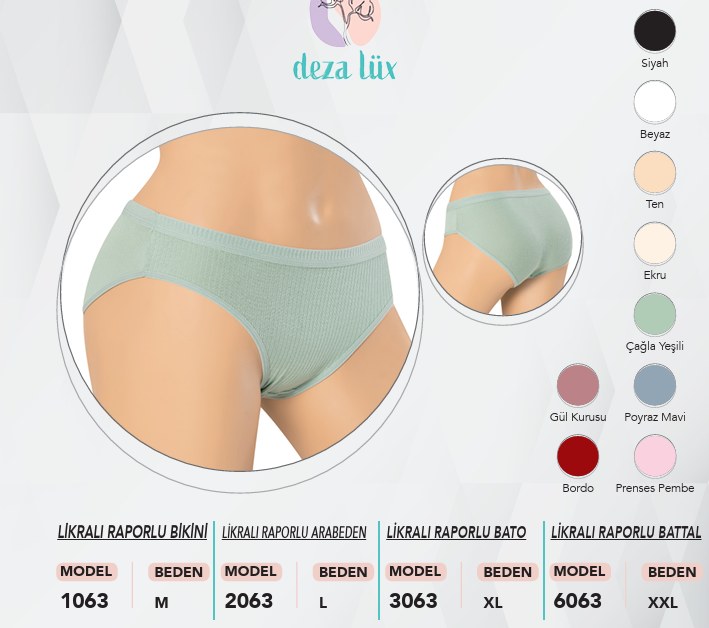 Dondeza 3063 Xl Roporlu Yumuşacık Kumaş Kadın Külot ASORTİ