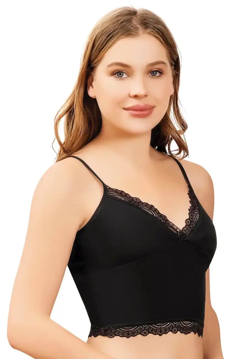Defnem 8112 Fitilli Dantelli Crop (paketler Karışık Beden) LİLA