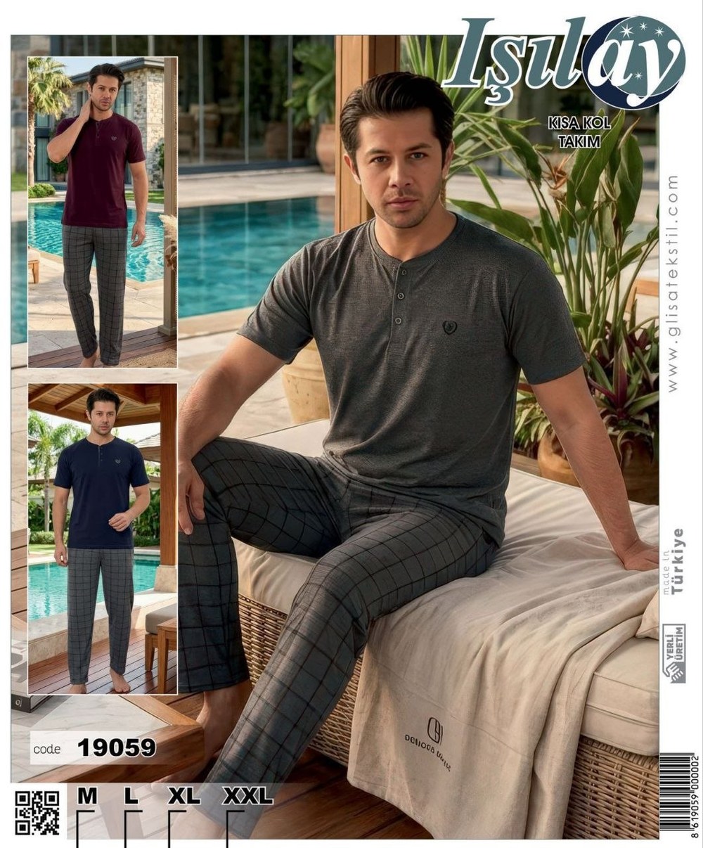 Işılay 19059-19060 Süprem Erkek Kısa Kolu Pijama Takım KOD-2