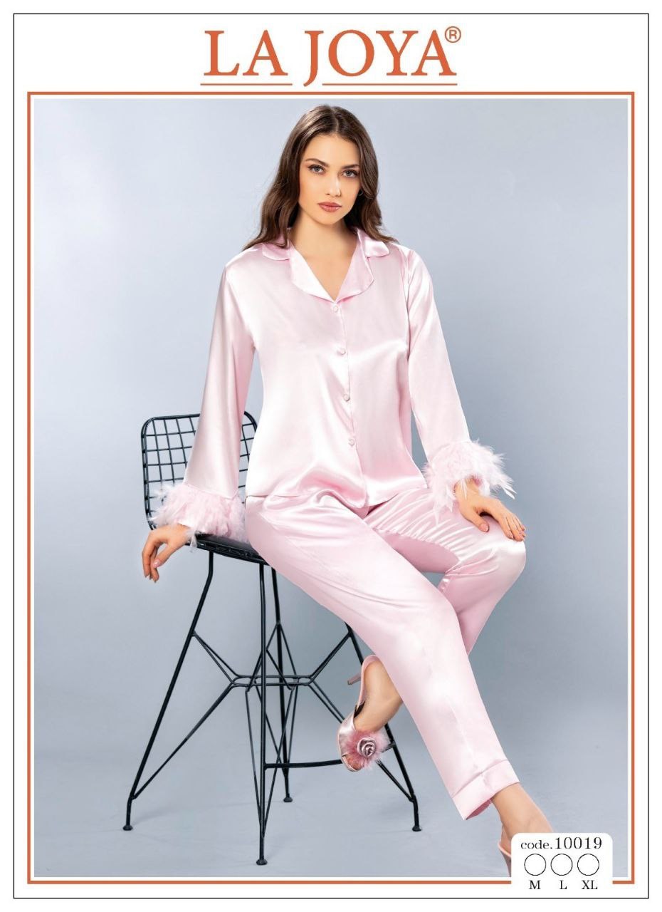 Lajoya 10020 Saten Pijama Tüylü Takım+ KIRMIZI