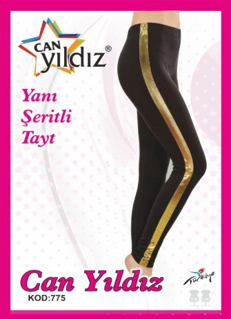 Can Yıldızı 775 Yanı Şeritli Tayt SİYAH