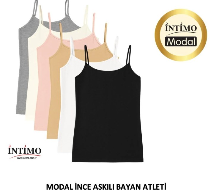 İntimo 1800 Modal İp Askılı Bayan Atlet ASORTİ