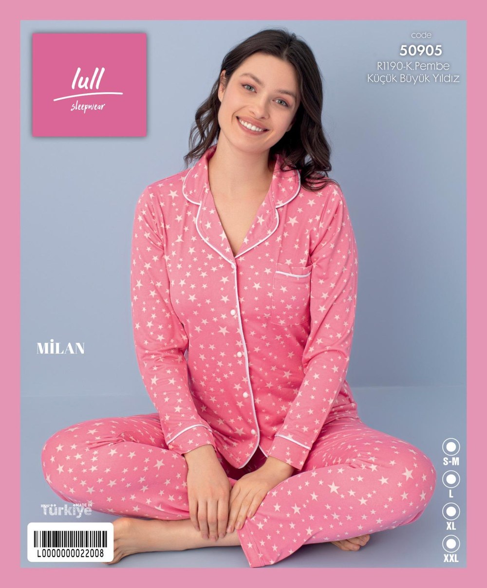 Lull Milan Dügmeli Uzun Kol Pijama Takım KOD-1