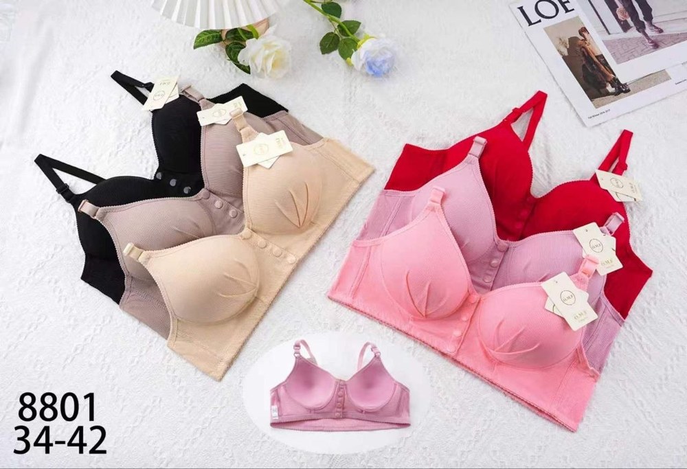 Ö.m.f 8801 Düğmeli Çıtçıtlı Balensiz Sütyen AÇIK KAHVE