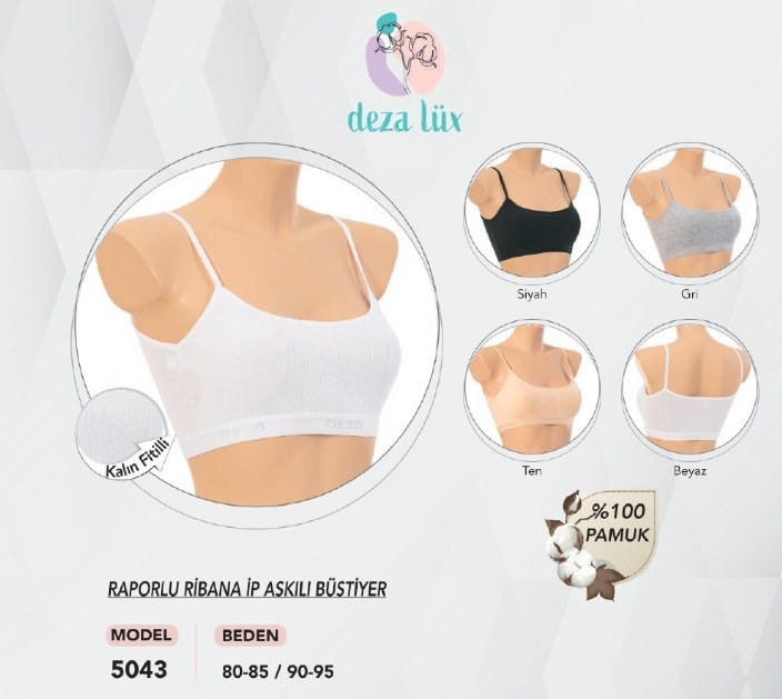 Dondeza 5043 Raporlu İp Askılı Büstiyer GRİ