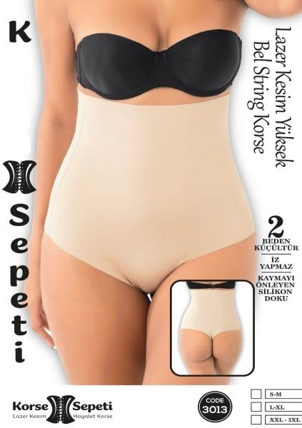 Korse Sepeti 3013 Lazer Yüksek Bel String Korse