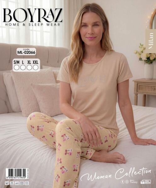Boyraz 02066 Milan Kısa Kol Pijama Takım