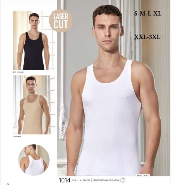 BERRAK 1014 ERKEK LAZER KESİM ATLET 2XL-3XL BEYAZ